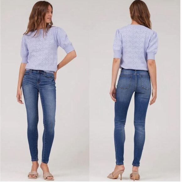 Lila Ryan Louse Skinny Jeans In Market Medium Blue Wash Stretchy Fitted Size 31 - Picture 1 of 8